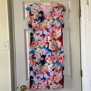 T Tahari Sleeveless Floral Dress Size S